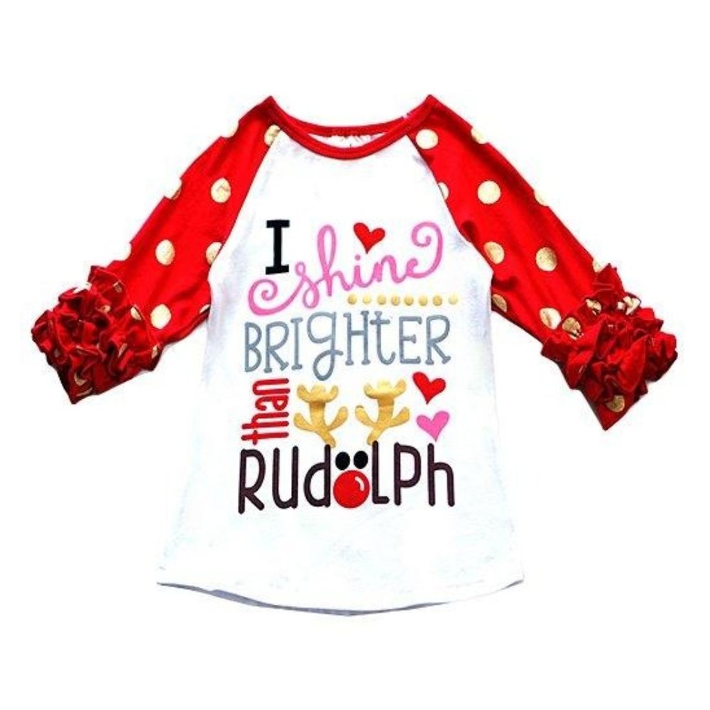 Shine Brighter Than Rudolph Raglan Shirt